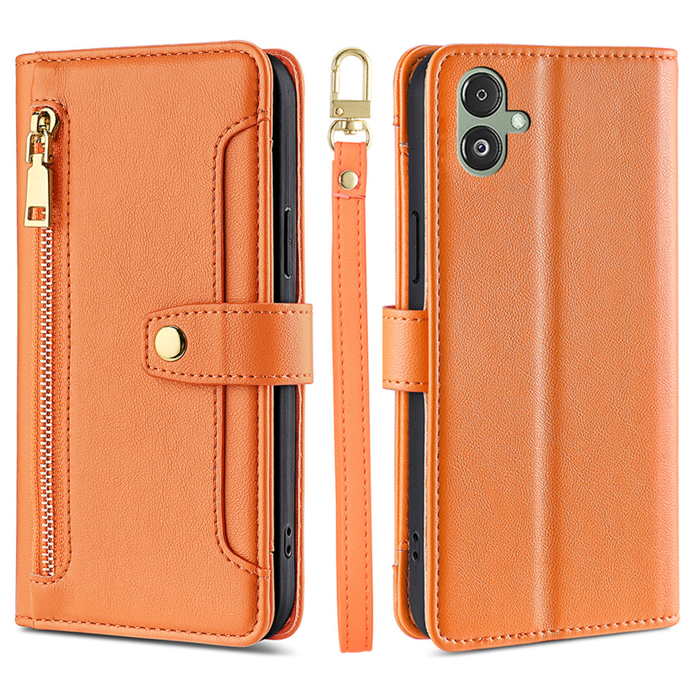 For Samsung Galaxy F14 5G Zipper Pocket Phone Case Anti-Drop PU Leather Wallet Phone Shell with 2 Straps For Samsung Galaxy F14 5G Zipper Pocket Phone Case Anti-Drop PU Leather Wallet Phone Shell with 2 Straps